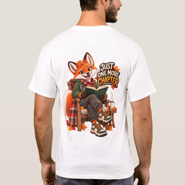 Just One More Chapter Book Lover Fox T-Shirt (Dos)