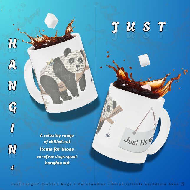 Juste accrocher' Frosted Glass Mug - Adiela Akoo (Just Hangin' Frosted Mugs design by Poet Adiela Akoo. Shop my store for more fab finds & gr8t gifts!)