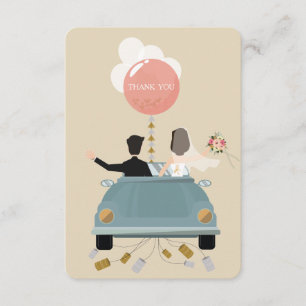 Juste carte mariée de Merci de mariage de voiture