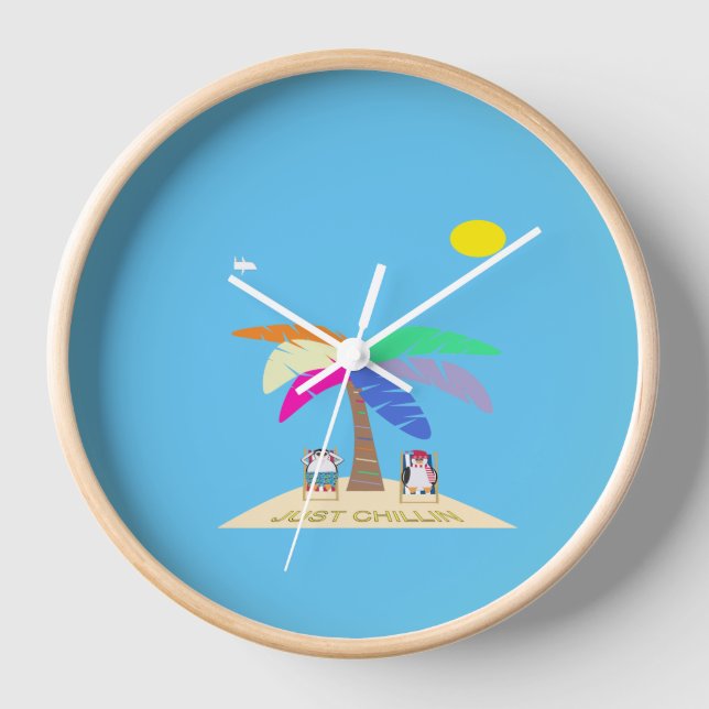 Juste Chillin Design Acrylique Horloge Mur (Recto)