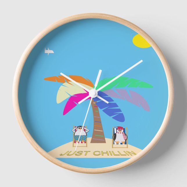 Juste Chillin Design Acrylique Horloge Mur (Recto)