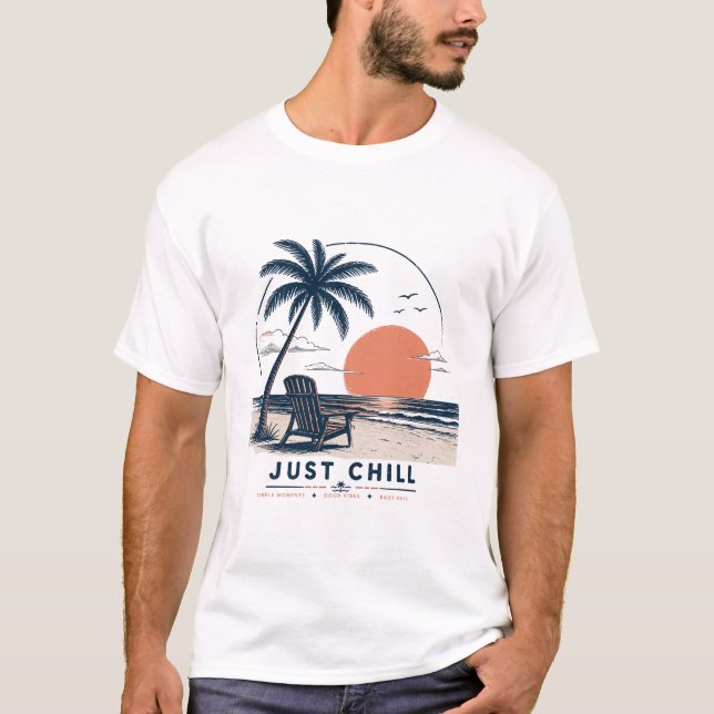 Juste Détendez-Vous T-Shirt Rétro de Couché de Sol (Devant)