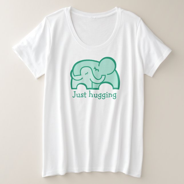 Juste embrasser l'éléphant serrer un t-shirt vert  (Design devant)