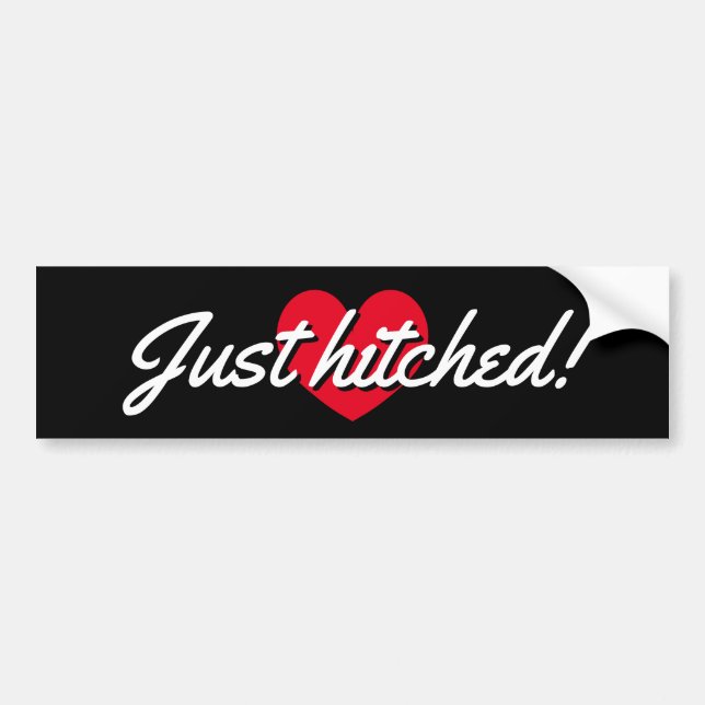 Juste hitched bumper sticker pour les mariés nouve (Devant)