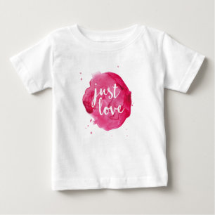 Juste l'aquarelle rose d'amour badine le T-shirt