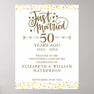 Juste marié 50ème Mariage Anniversaire Affiche de