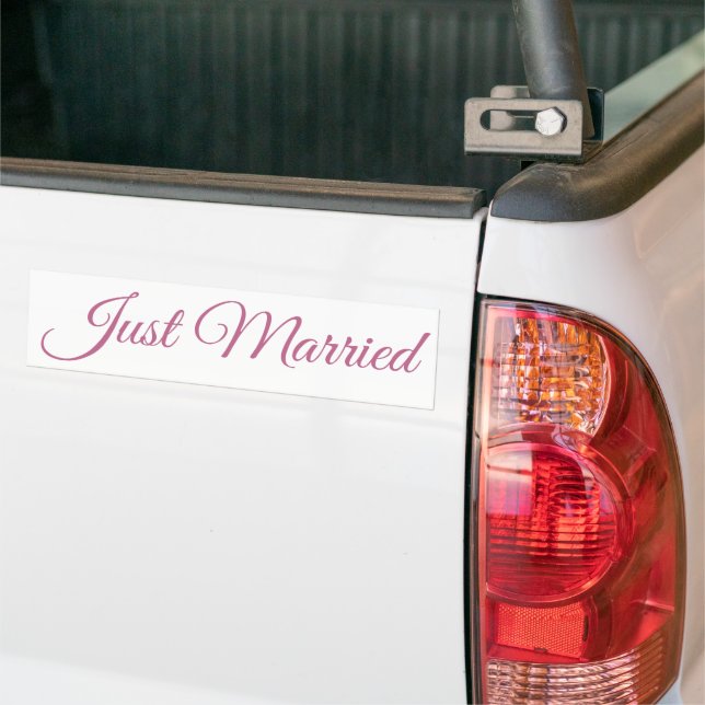 Juste marié bumper sticker (Sur camion)