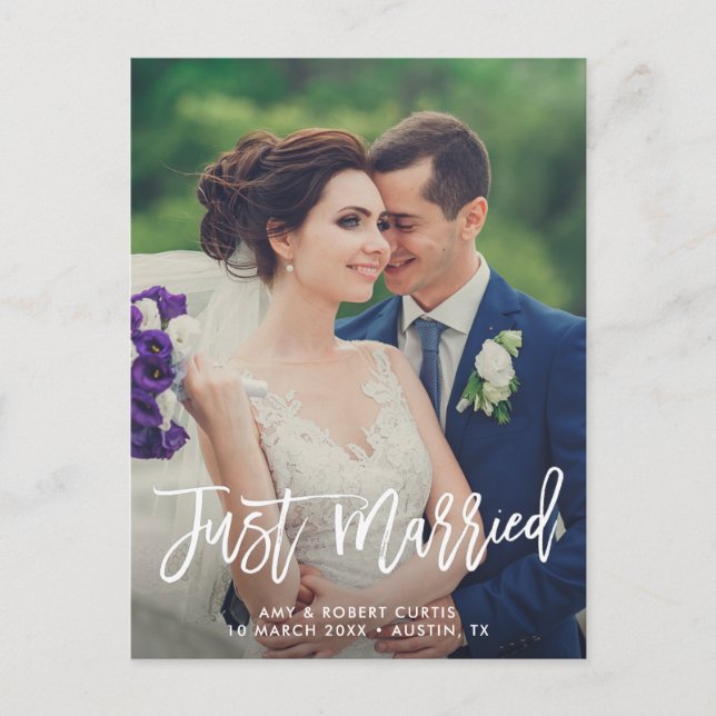 Juste marié | Carte postale Faire-part mariage (Devant)