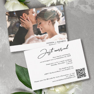 Juste marié elopement mariage photo carte code qr