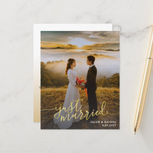 Juste marié Gold Type Photo Mariage