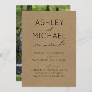 Juste Marié Kraft Photo Mariage Fête Invitation