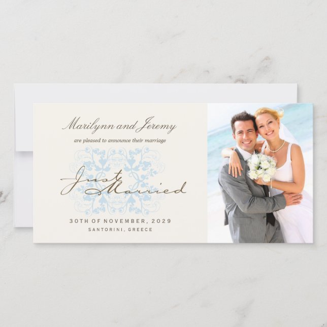 Juste marié Mariage de la culture Faire-part photo (Devant)