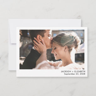 Juste marié moderne faire-part photo d'elopement