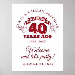 Juste marié Ruby 40e anniversaire Affiche de bienv