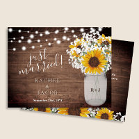 Juste marié Russe Mariage de tournesol Faire-part