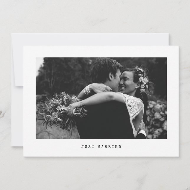 Juste marié Simple Mariage Photo Faire-part