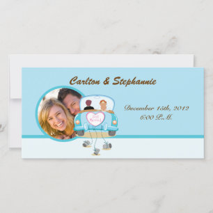 Juste Marié voiture Mariage photo Faire-part