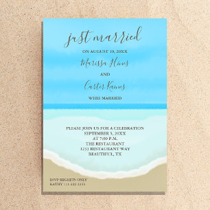 Juste Marié Watercolor Ocean Beach Invitation