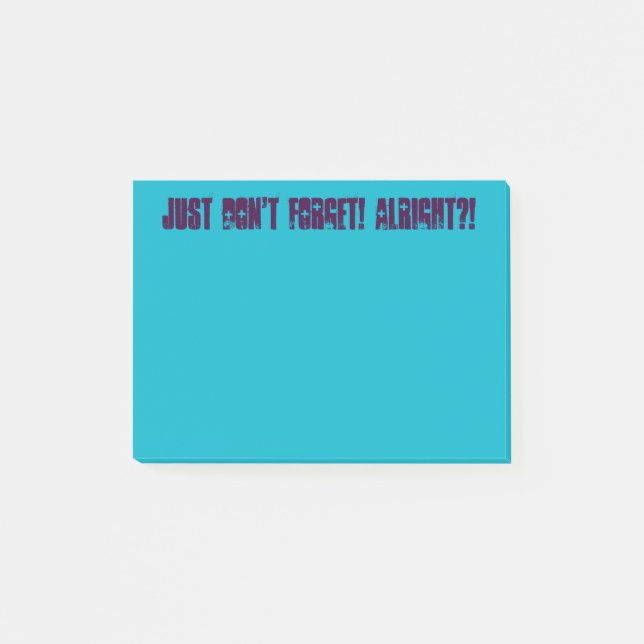 Juste n'oubliez pas ! Notes de post-it (Devant)