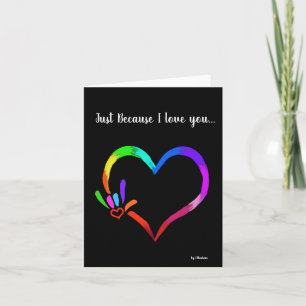 Juste parce que je t'aime plié Carte de voeux