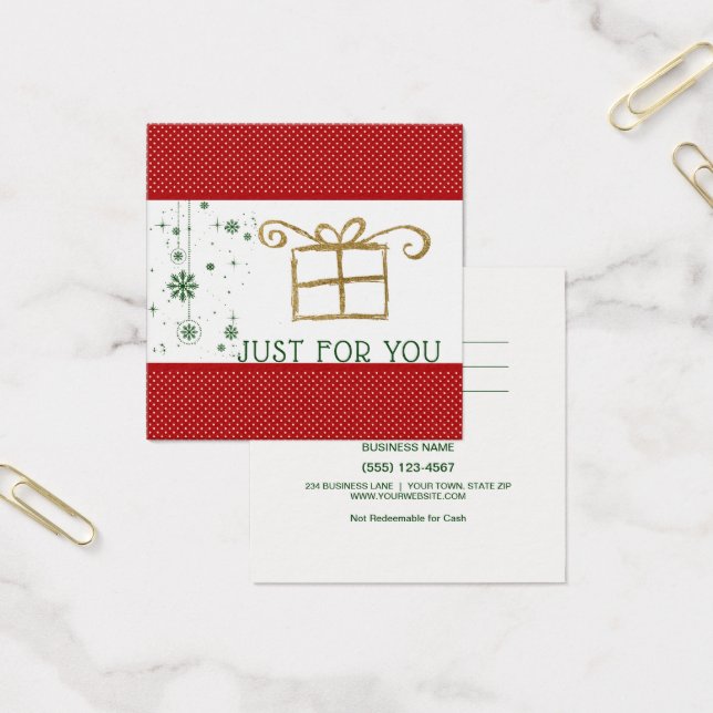 Juste Pour Vous Red Green Carte cadeau certificat (Bureau)