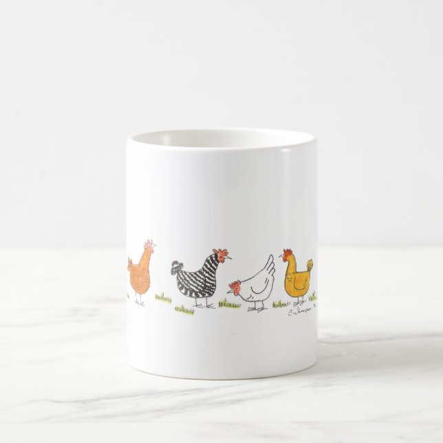 Juste quatre poulets sur une tasse (Centre)