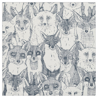 juste renard indigo tissu blanc doux