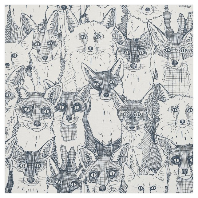 juste renard indigo tissu blanc doux (Échantillon)