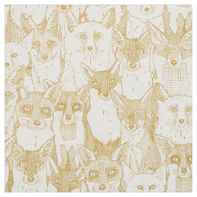 juste renard moutarde doux tissu blanc (Échantillon)