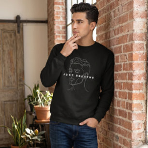 Juste Respirer Sweatshirt Noir Ligne Minimaliste
