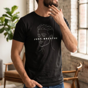 Juste Respirer T-Shirt Minimaliste Visage en Lig