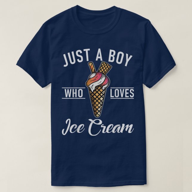 Juste un garçon qui aime la T-shirt crème glacée (Design devant)