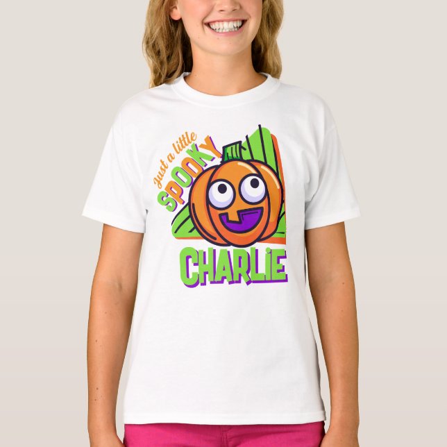 Juste un petit citrouille effrayant - t-shirt blan (Devant)
