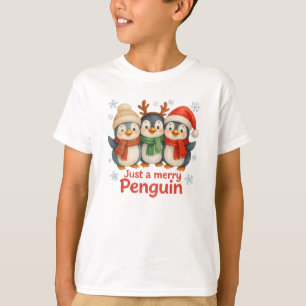 Juste un T-shirt de Noël pour enfants au pingouin 