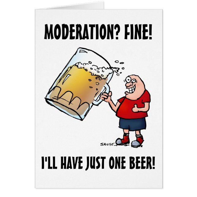 Juste Une Bière Vierge Drôle Carte Intérieure (Devant)