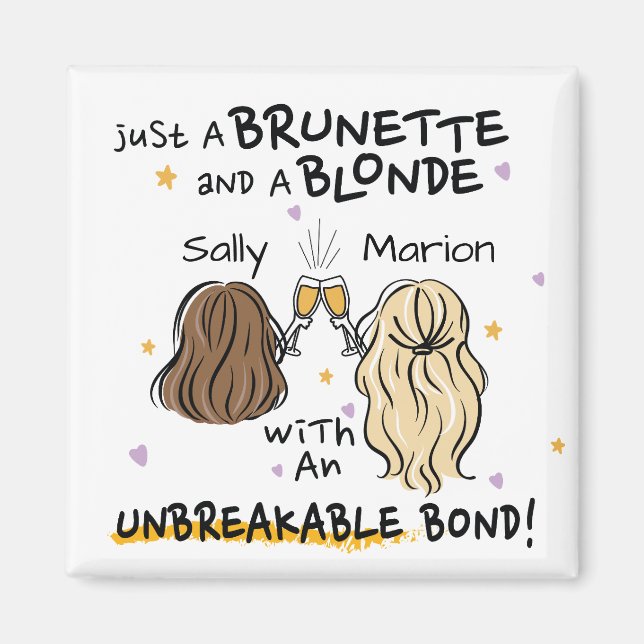 Juste une brune et une blonde Custom Name Magnet (Devant)
