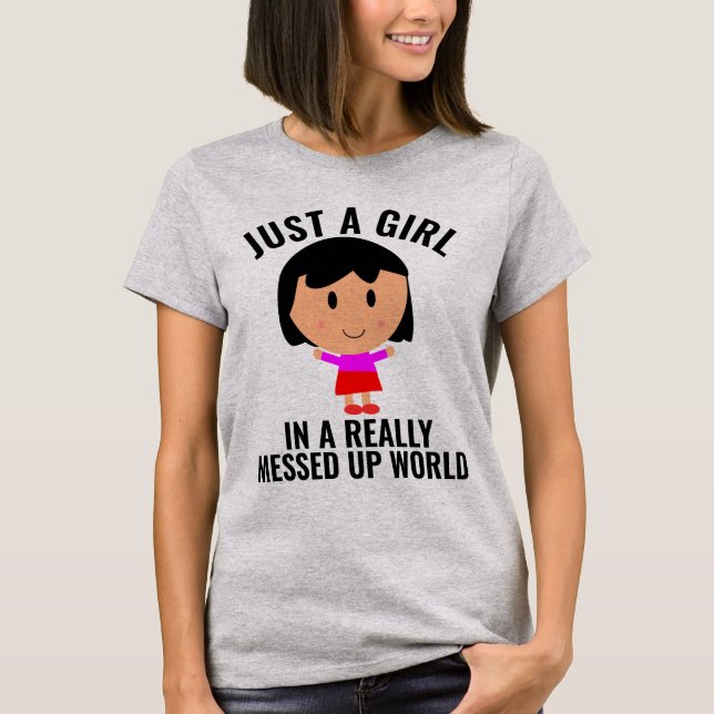 JUSTE UNE FILLE DANS UN T-Shirts MONDIAL MESURÉ (Devant)