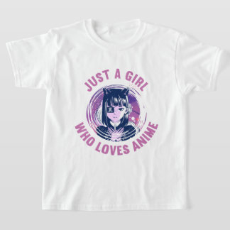 Juste Une Fille Qui Aime Anime T-Shirt 3 Cm Rond M