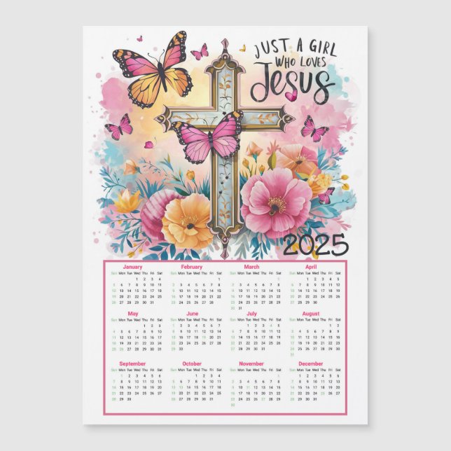 Juste une fille qui aime Jésus 2025 Calendrier (Devant)