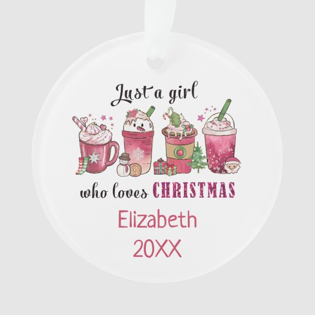 Juste une fille qui aime le café de Noël amusant t (devant)