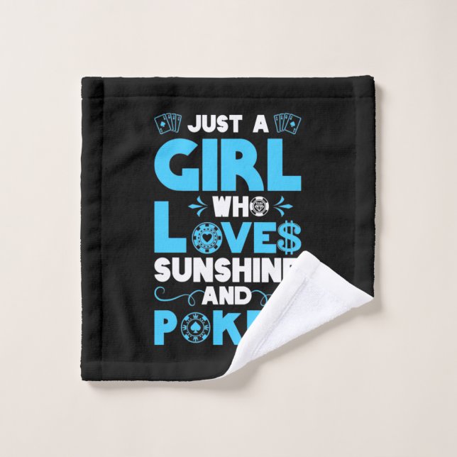 Juste Une Fille Qui Aime Le Poker Et Le Soleil (Gant de toilette)
