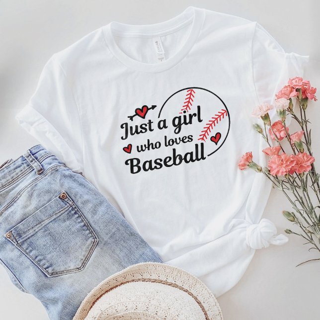 Juste Une Fille Qui Aime Le T-shirt Baseball (Créateur téléchargé)
