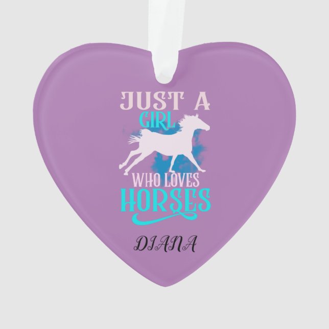 "JUSTE UNE FILLE QUI AIME LES CHEVAUX" COEUR PERSO (dos)