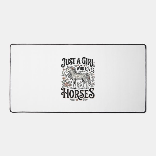 Juste une fille qui aime les chevaux Design floral (Recto)