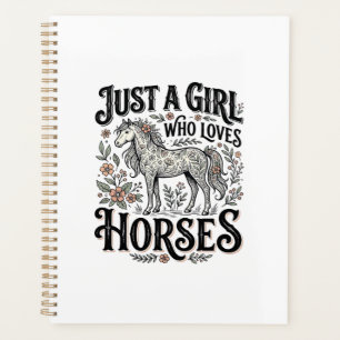 Juste une fille qui aime les chevaux dessin floral