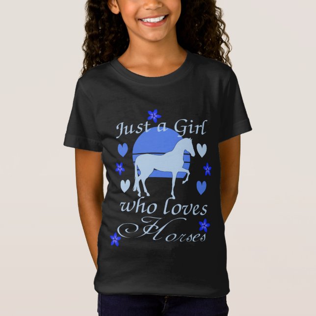 Juste une fille qui aime les chevaux en T-shirt bl (Devant)