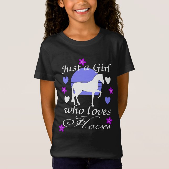 Juste une fille qui aime les chevaux en T-shirt vi (Devant)