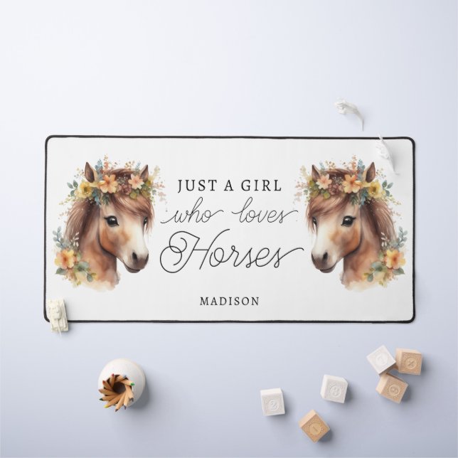 Juste Une Fille Qui Aime Les Chevaux Mignonne Pony (Tableau pour enfants)