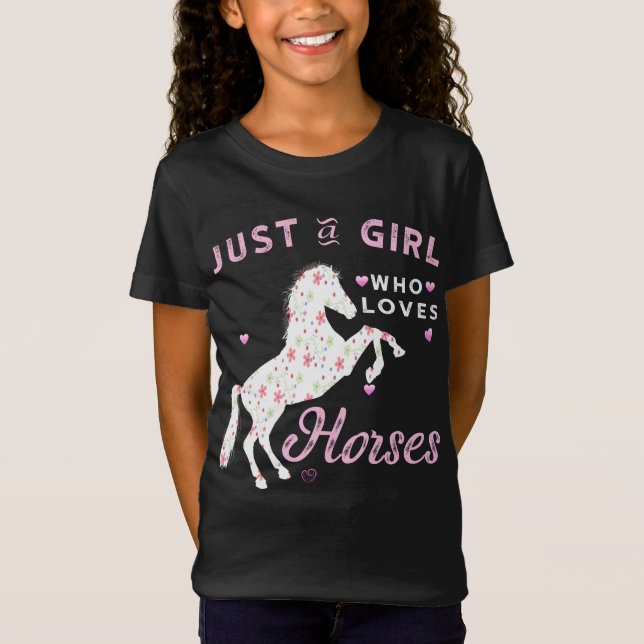 Juste Une Fille Qui Aime Les Chevaux T-Shirt (Devant)