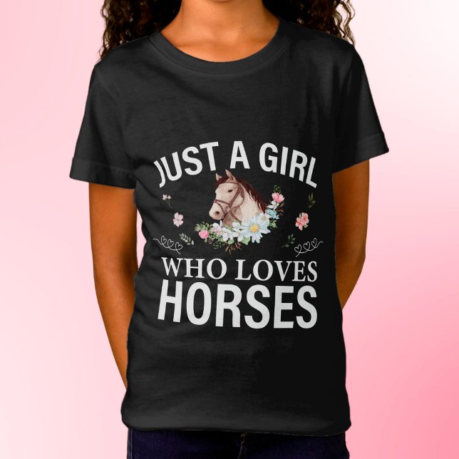 Juste Une Fille Qui Aime Les Chevaux T-Shirt Flora (Créateur téléchargé)